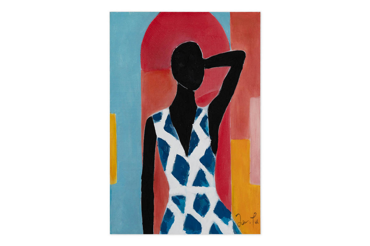 RUČNE MAĽOVANÝ AKRYLOVÝ OBRAZ 60/90 cm, viacfarebný, abstraktný geometrický motív - viacfarebná, drevo/textil (60/90cm) - KUNSTLOFT