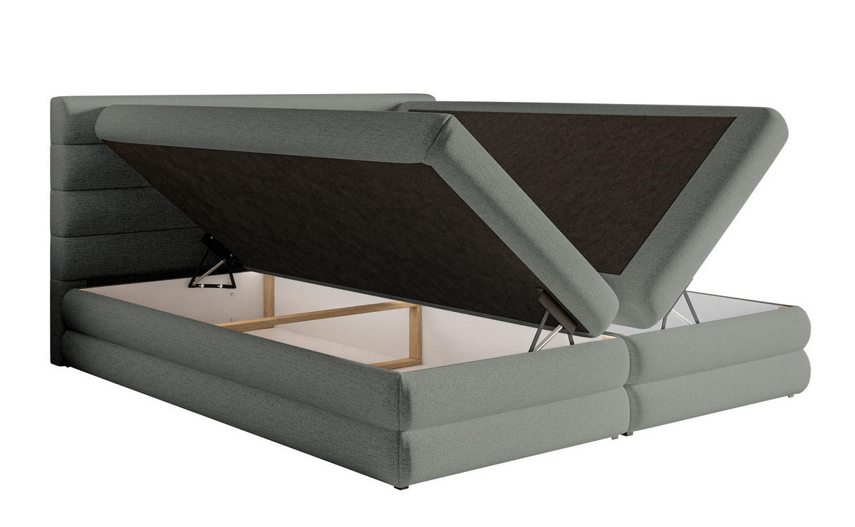 BOXBETT Alegre Grau Chenille 160/200 cm - Schwarz/Grau, Kunststoff/Textil (160/200cm) - Selsey