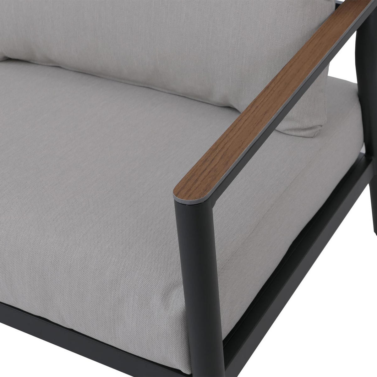 GARTENGARNITUR Lounge-Set Hellgrau - Grau, Metall - PROREGAL