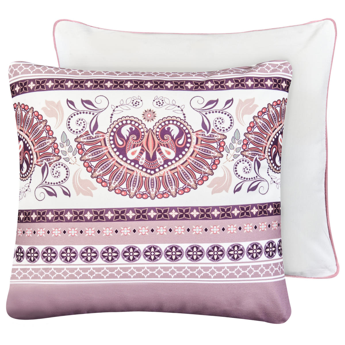 GARTENKISSEN 2er-Set Purpur 45/45 cm Tvista - Violett/Weiß, Textil (45/12/45cm) - Beliani