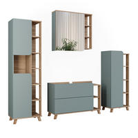 BADMÖBEL-SET Karen Sonoma/Blau 4 Teile - Blau, Holzwerkstoff (100/65/35cm) - Vicco