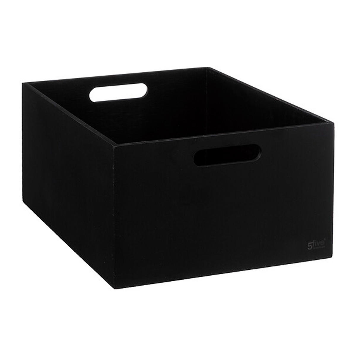 AUFBEWAHRUNGSBOXEN Set Bava 3-tlg., MDF, Bambus, Schwarz - Schwarz, Holzwerkstoff (25/16/34cm) - 5five Simply Smart