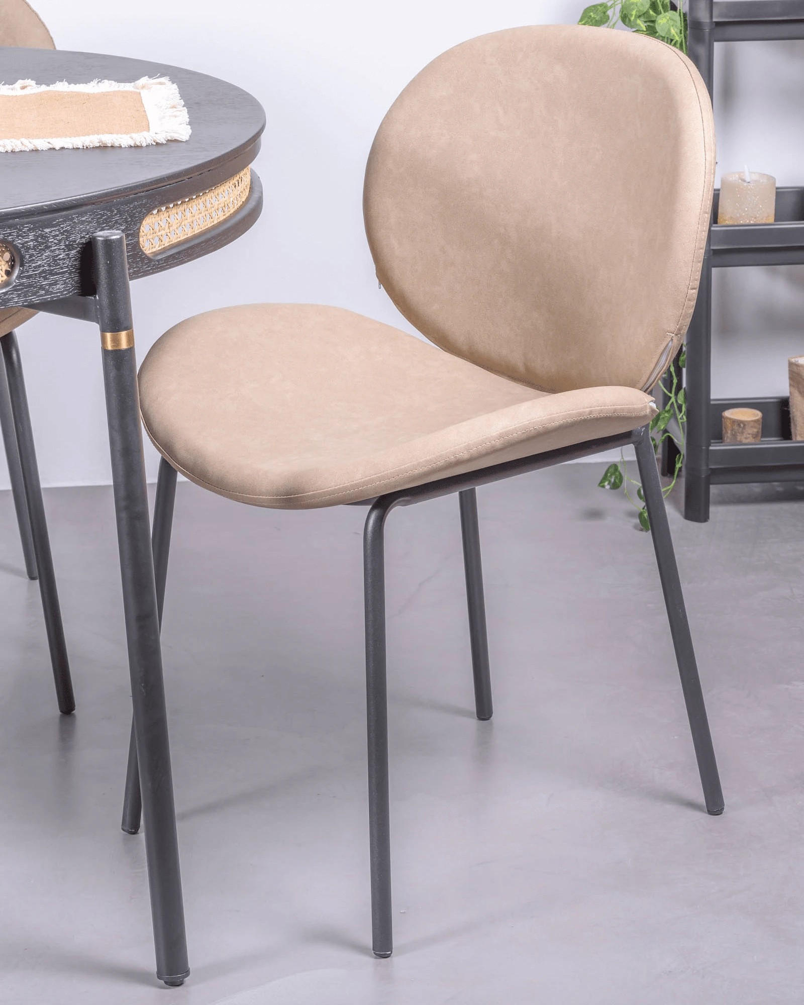 STÜHL-SET 4 Stück Kunstleder, Leder Beige - Beige, Textil (54/82/49cm) - Nest Dream