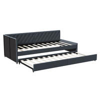 TAGESBETT 90/180x200 cm Schlafsofa in Grau, Samt - Grau, Holz/Metall (180/200cm) - PARAFTA HOME