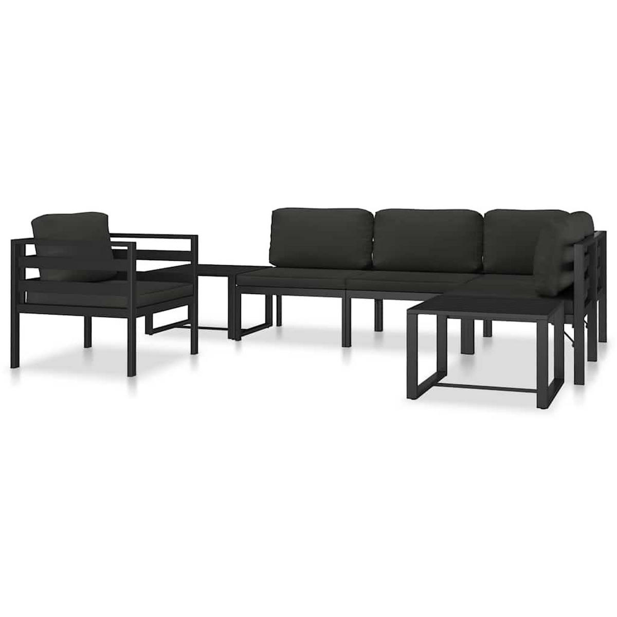 MODULAR-SOFA-ECKTEIL 1er set Mit Kissen Aluminium Anthrazit - Anthrazit, Metall (70/64.5/70cm) - vidaXL