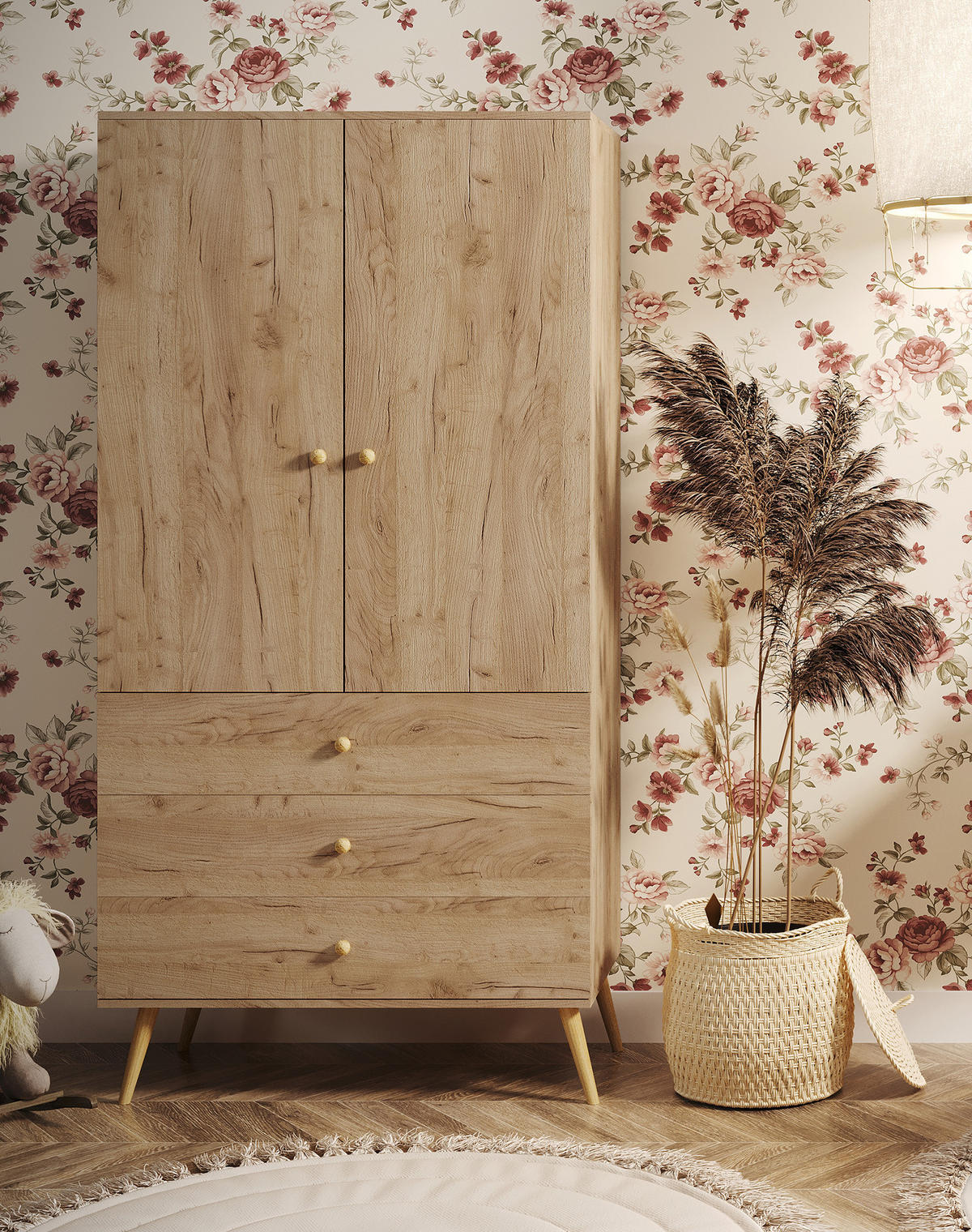 SCHRANK Kleiderschrank Monalin Eichenfarbe - Sonoma Eiche, Holzwerkstoff (100/180/52cm) - Fedve