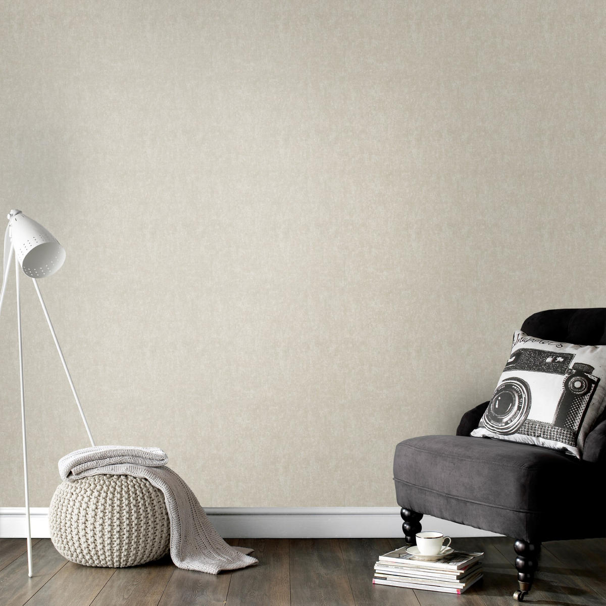 VLIESTAPETE Uni Verwittertes Muster 1000x52cm - Beige/Goldfarben, Papier/Kunststoff (52/1000cm) - Superfresco Easy