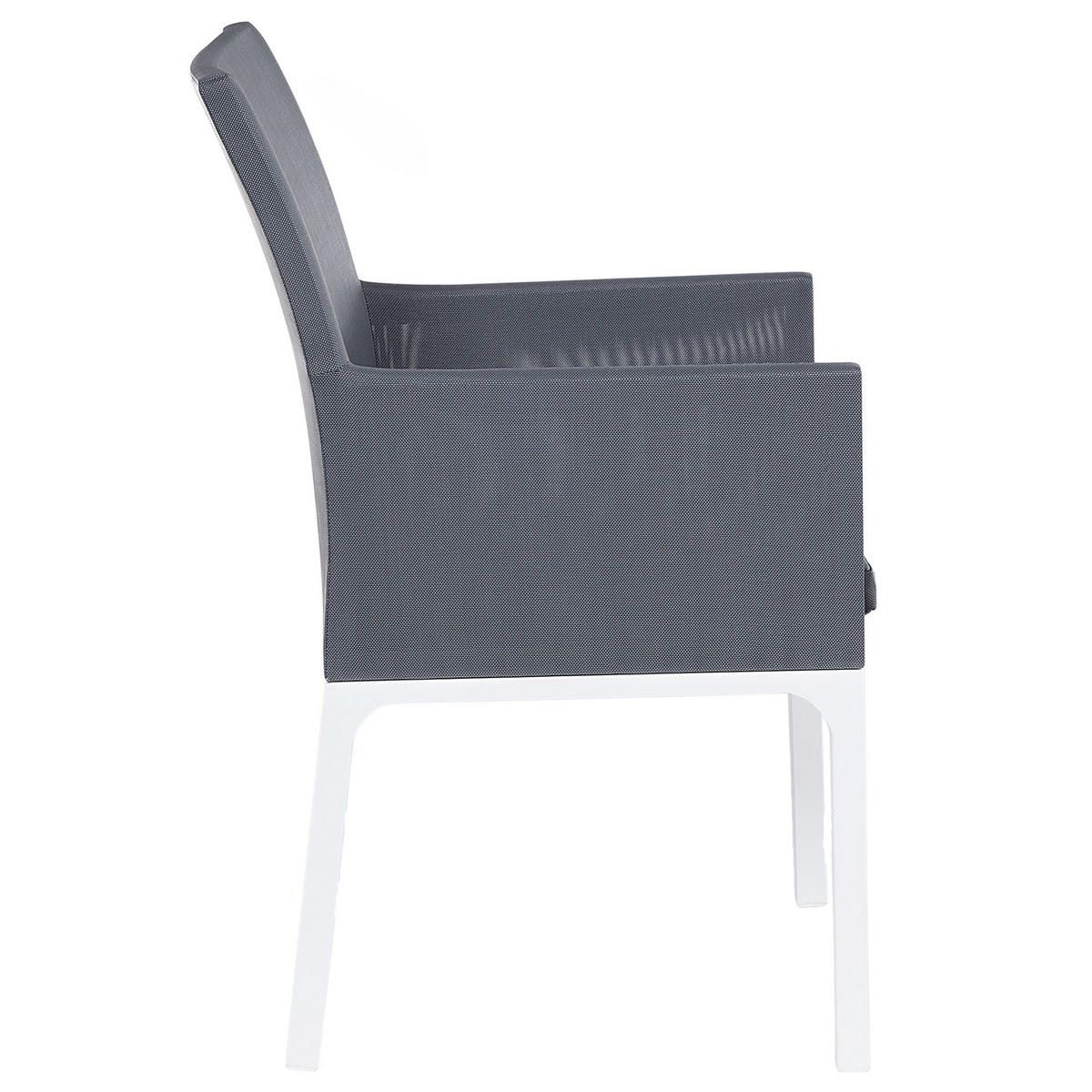 GARTENMÖBEL SET 6-Sitzer Aluminium grau Bacoli - Weiß/Grau, Metall - Beliani