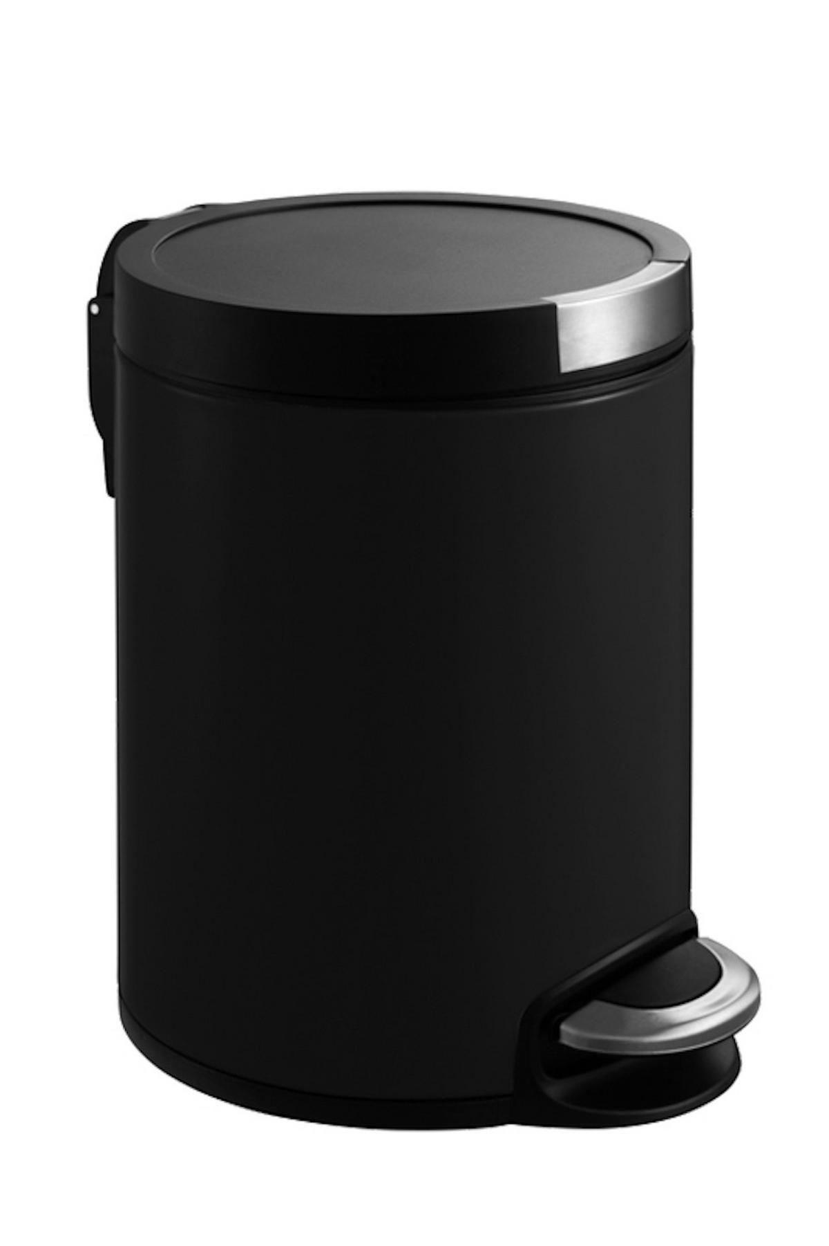 MÜLLEIMER Mit Kunststoffdeckel Mit Edelstahlakzenten 5 Liter Schwarz - Schwarz, Metall (20.5/29/26.5cm) - PROREGAL