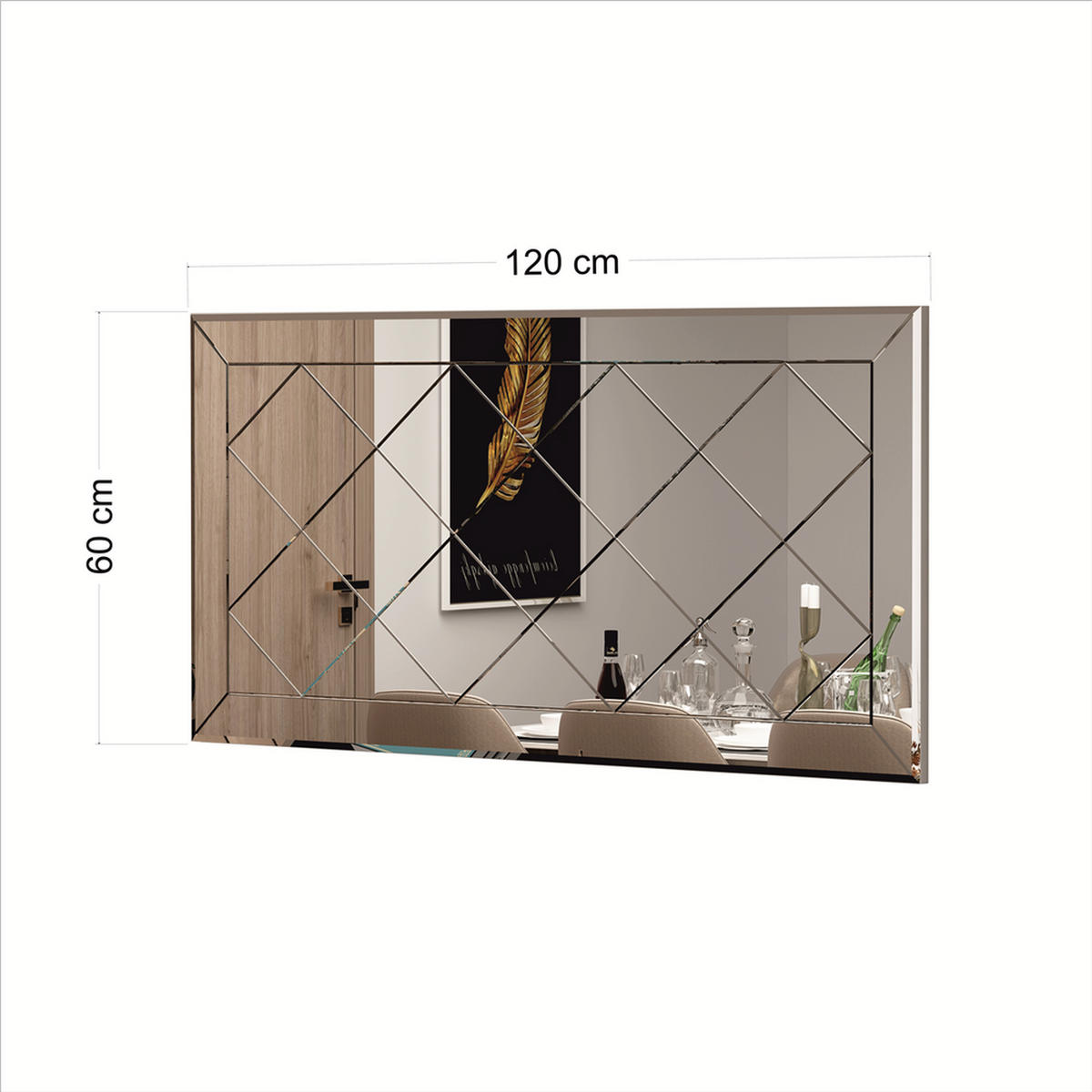 SPIEGEL Pauli 120x60cm - Transparent, Holzwerkstoff (120/60/2.2cm) - moebel17