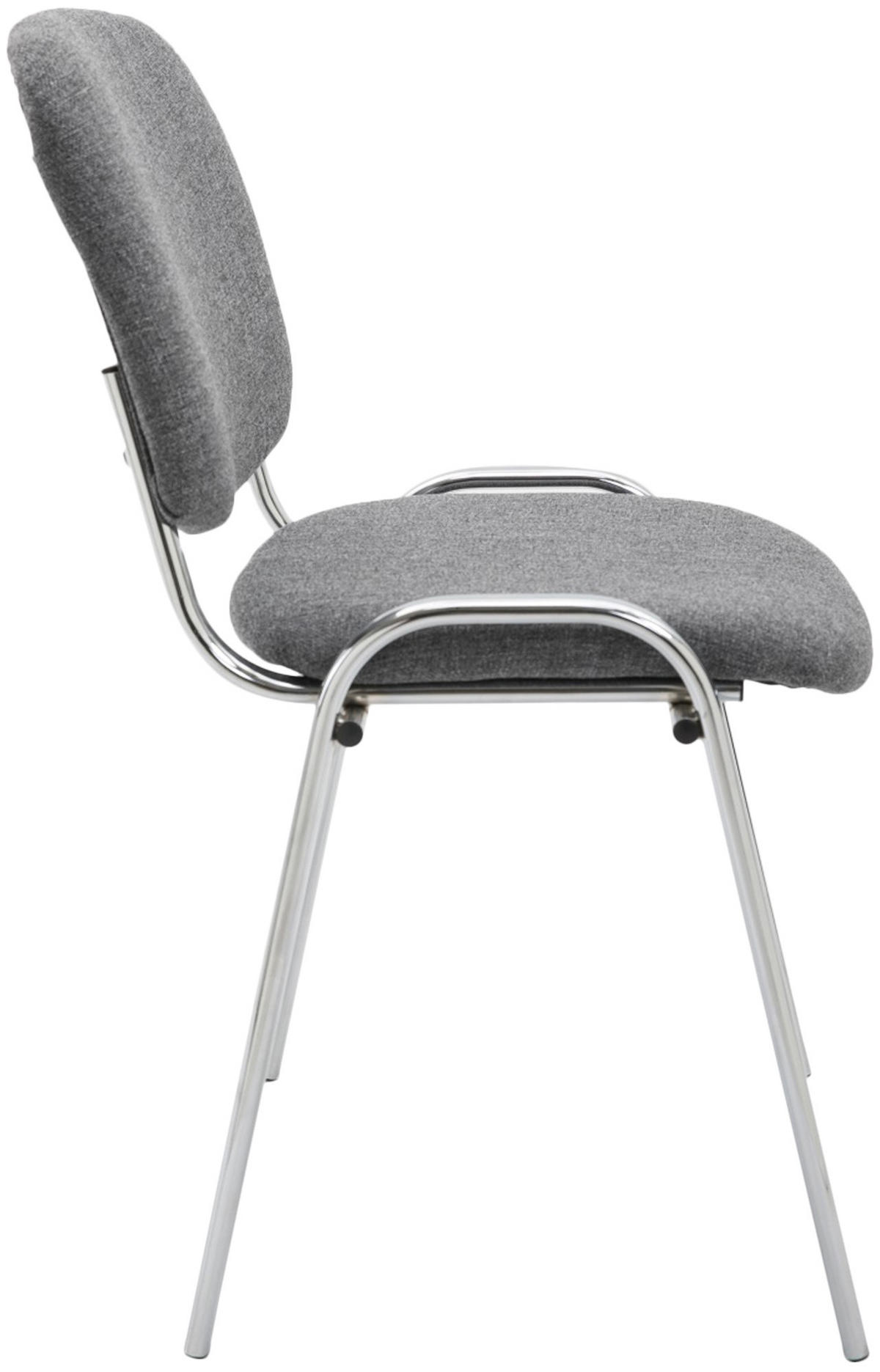 BESUCHERSTUHL Stoff grau - Chromfarben/Grau, Textil/Metall (54/79/48cm) - CLP
