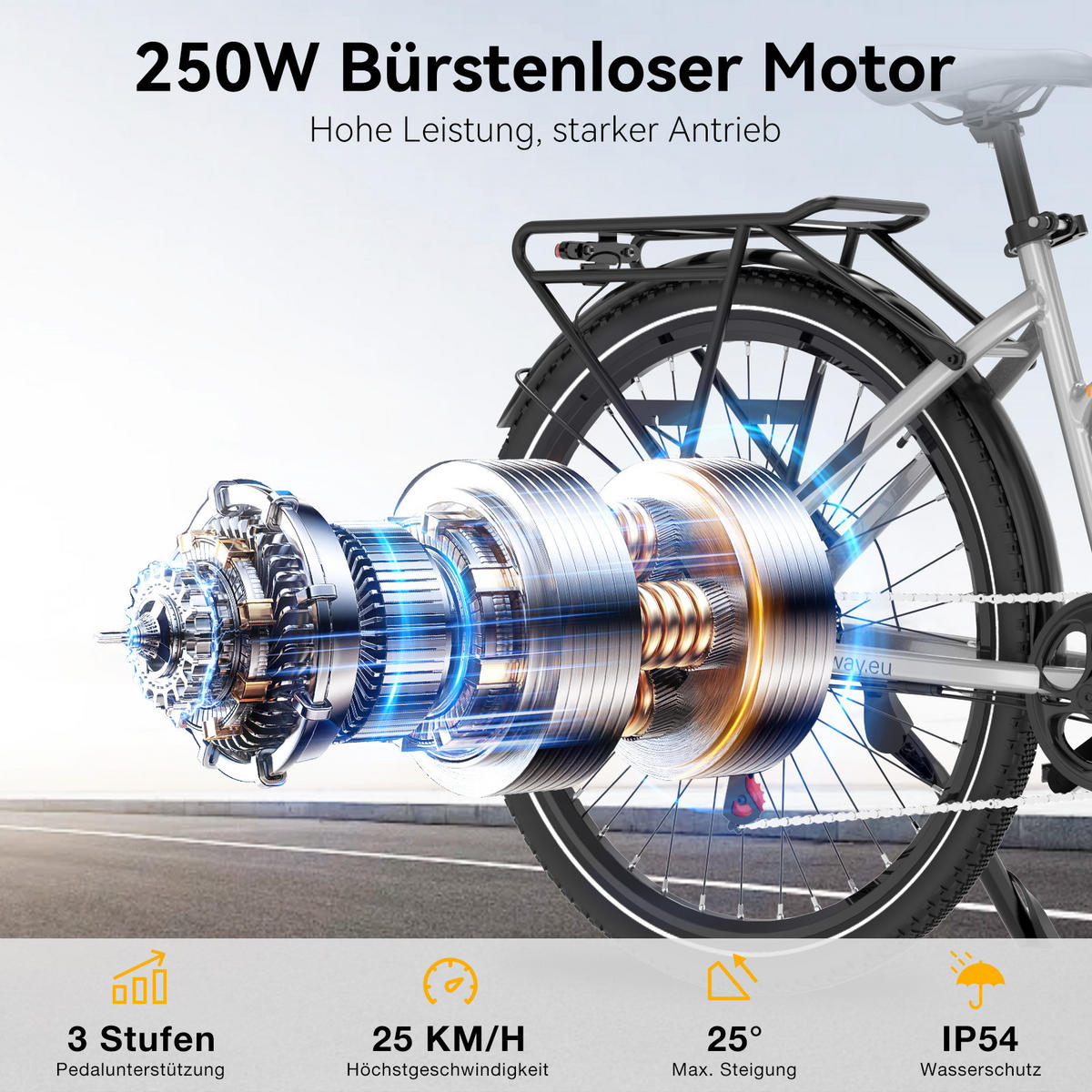 E-BIKE BK27PRO 28 Zoll 48V 16Ah mit NFC - Silberfarben, Metall (87cm) - HITWAY