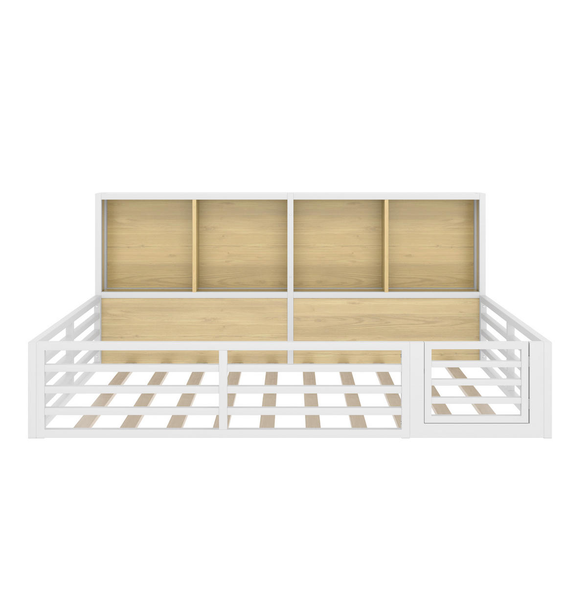 KINDERBETT aus Metall und MDF 140x200 cm in Weiß mit LED-Beleuchtung - Weiß, Metall (140/200cm) - Modfu