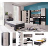 JUGENDZIMMER Space Set D mit Bett 90 x 200 - Schwarz-Eiche-Beige - Eichefarben/Beige, Holzwerkstoff (90/190/90cm) - QMM TraumMöbel