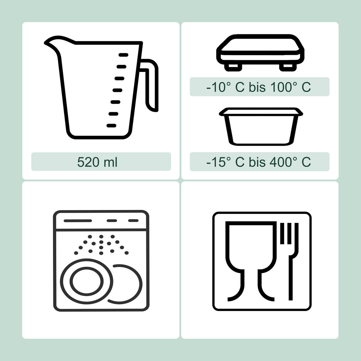 GLASBEHÄLTER-SET - Transparent, Glas/Kunststoff (14.5/7/14.5cm) - Relaxdays