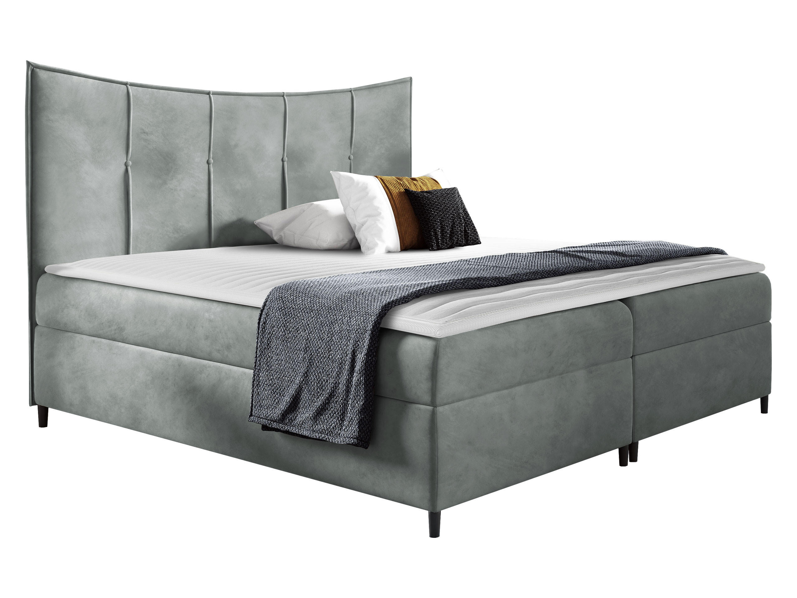 BOXBETT Bergamo - Grau, Holz (180/200cm) - MIRJAN24