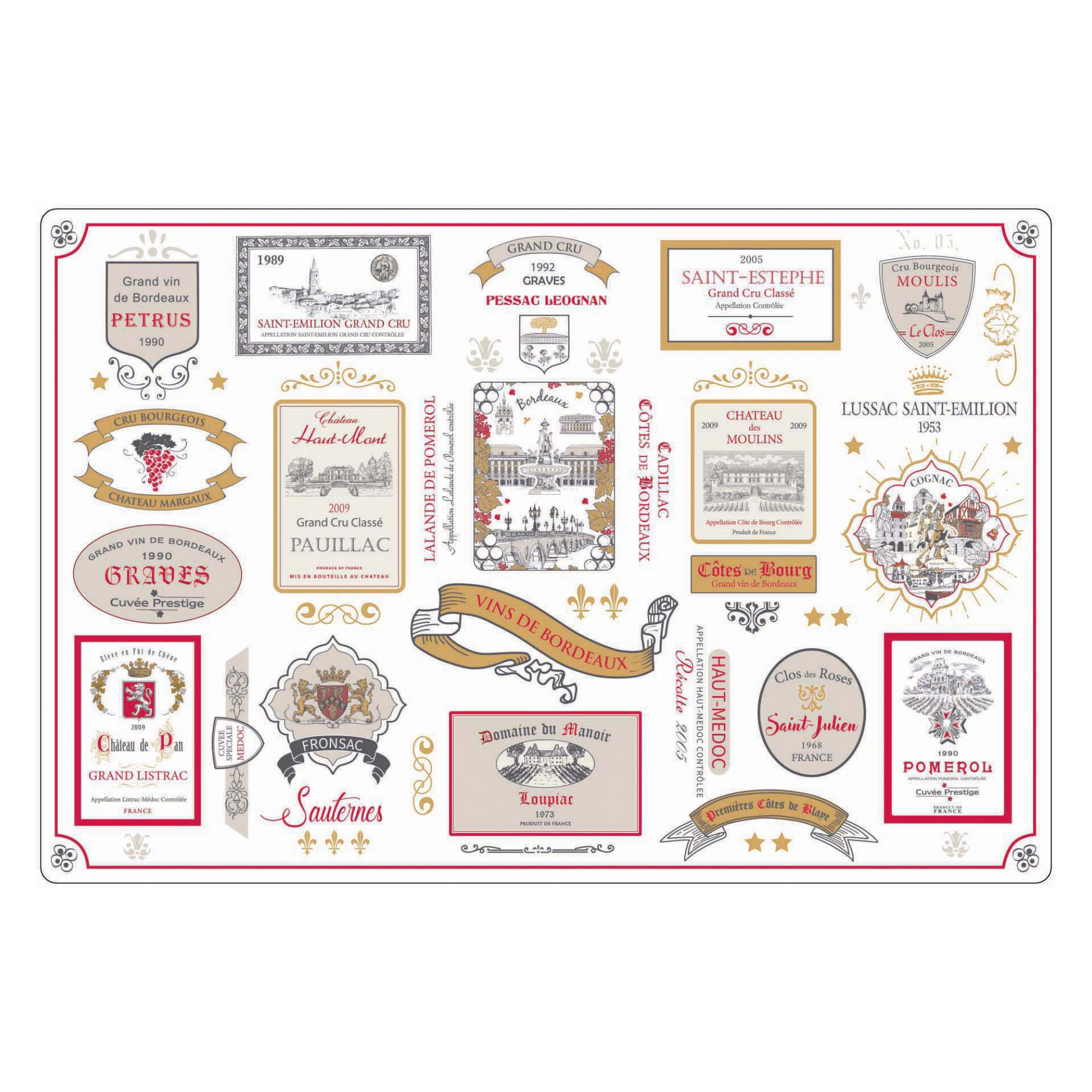 TISCHSET Multi-étiquettes Bordeaux multico 30 x 45 cm - Multicolor, Textil (30/45cm) - Winkler