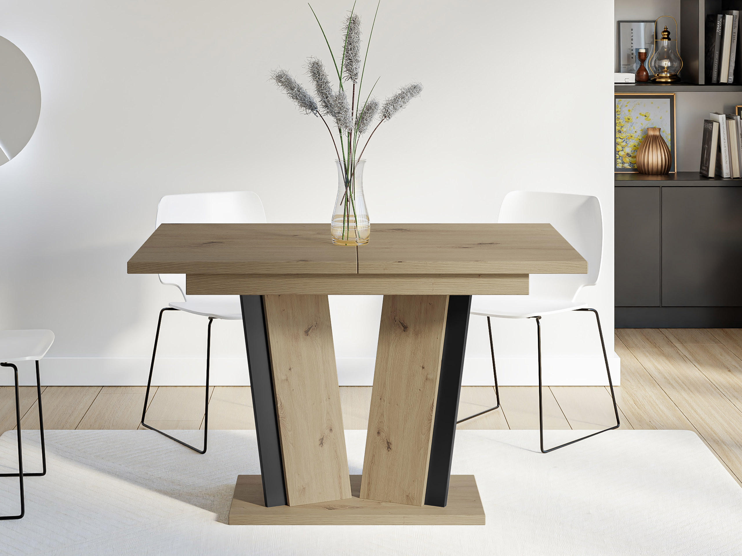 ESSTISCH ausziehbar Doha II - Eiche Artisan, Holzwerkstoff (80/120/75cm) - MIRJAN24