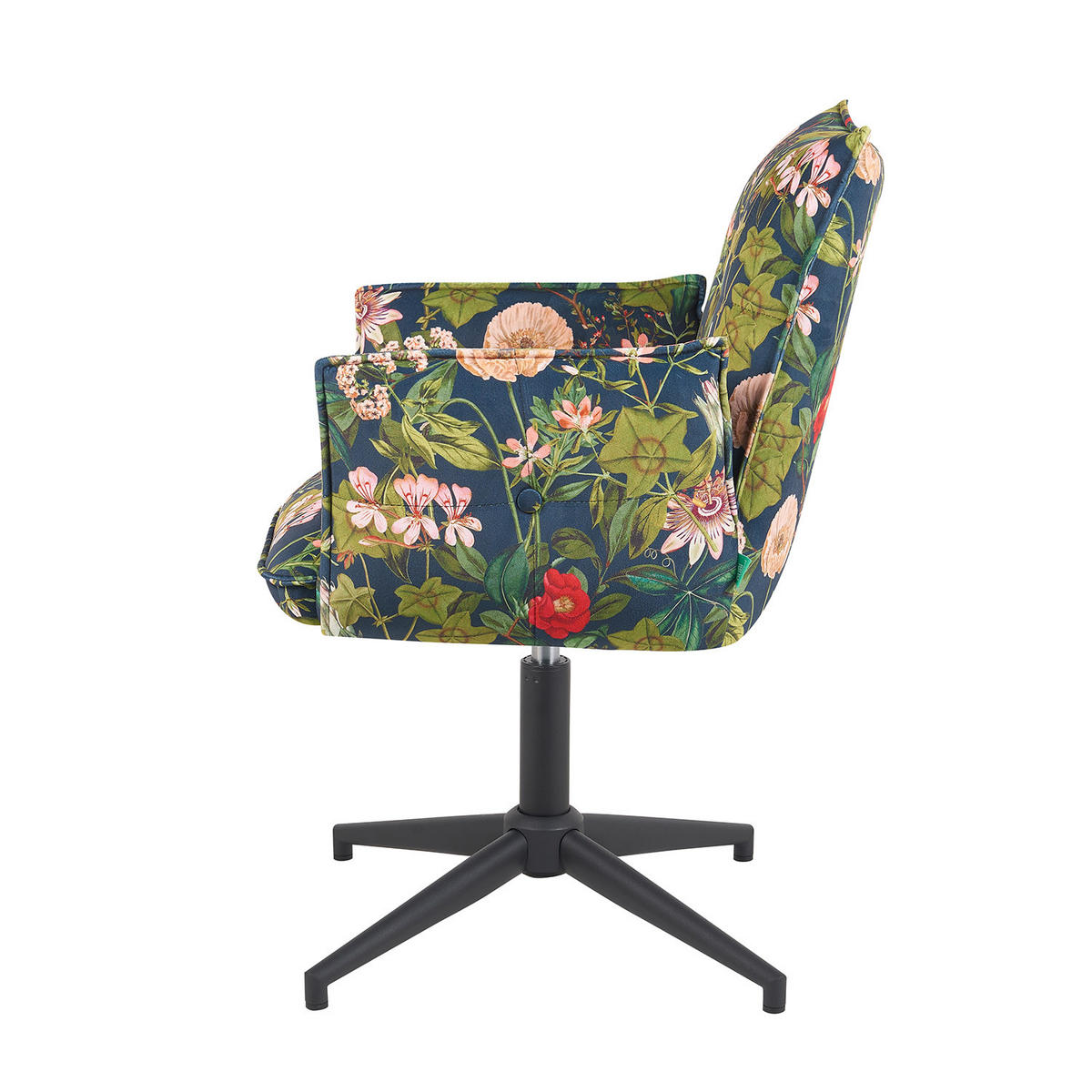 BÜROSTUHL Mika-Till - Multicolor/Schwarz, Textil/Metall (60/85/63cm) - DUBI Möbel