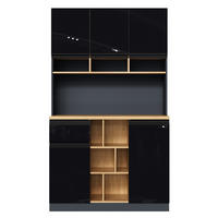 BUFFETSCHRANK Anthrazit Schwarz 105/45/185 cm - Schwarz, Holz (105/185/45cm) - PANGIVO