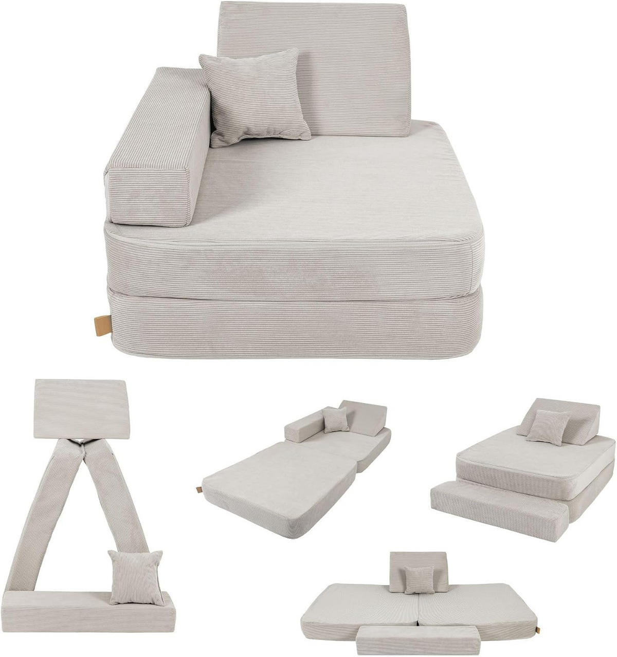 KINDERSESSEL Cordsamt Grau - Grau, Textil (80/24/80cm) - AngeLove
