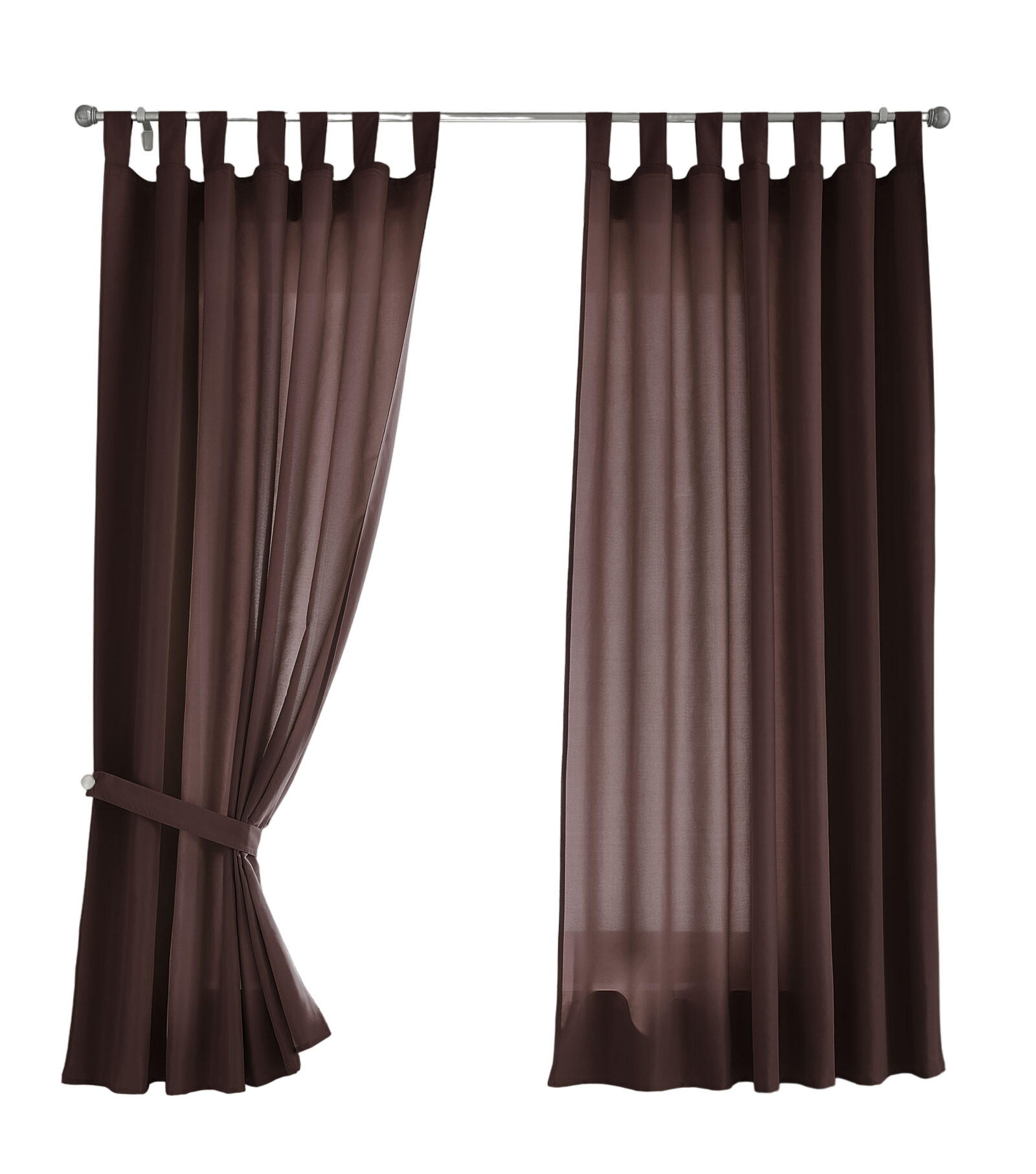 VORHANG 2ER SET POTSDAM HxB 175x140 cm Braun - Braun, Textil (140/175cm) - Gardinenbox