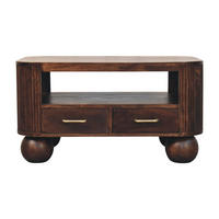 COUCHTISCH California, 2 Schubladen, Dunkelbraun - Dunkelbraun, Holz (85/55/46cm) - Artisan Furniture
