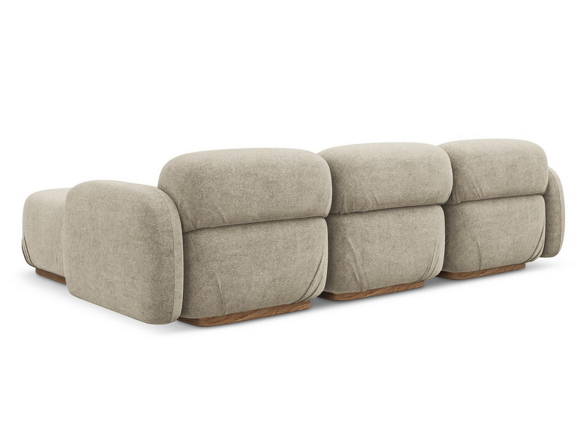 4-SITZER-SOFA Bouclé Stoff Beige - Beige/Braun, Holz/Textil (270/73/95cm) - Makamii