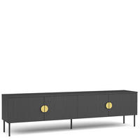 TV-LOWBOARD VIDIS Holzstruktur - Schwarz, Holzwerkstoff (200/54/40cm) - KONSIMO®