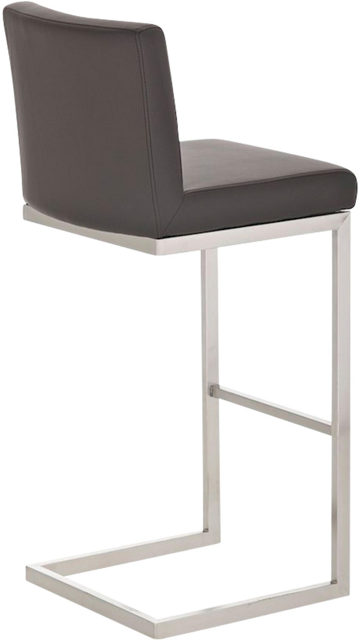 BARHOCKER Lederlook Braun - Edelstahlfarben/Braun, Textil/Metall (42/104/48cm) - CLP