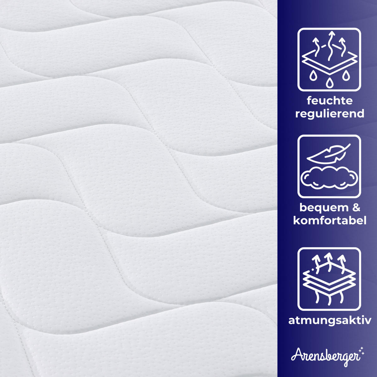 TASCHENFEDERKERN Matratze JANA, 90x200cm - Weiß, Textil (90/200cm) - Arensberger