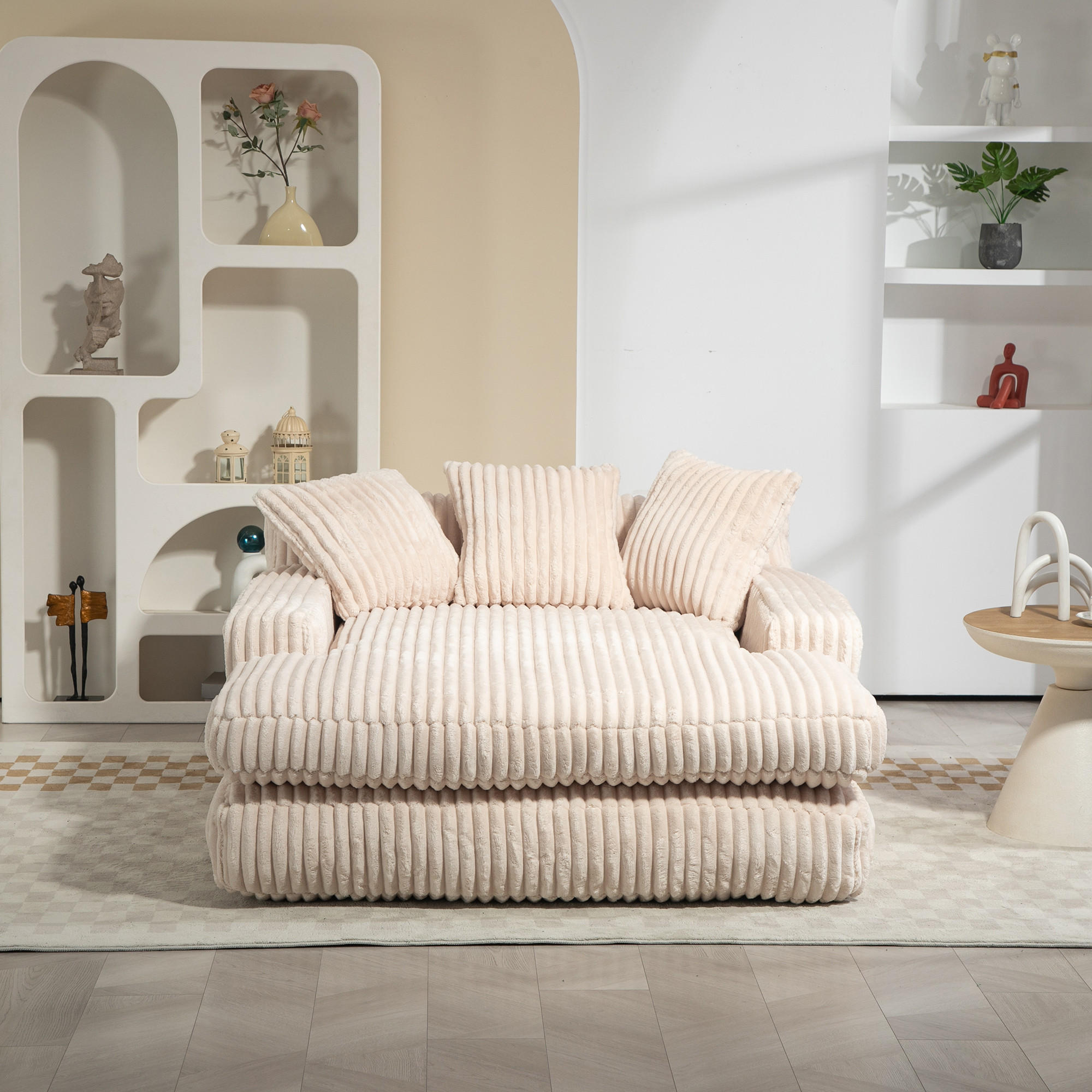 Thumbnail - Redom Chaiselongue, Beige, Textil, 63x125x155 cm, Wohnzimmer, Sofas & Couches, Sofas, Bigsofas