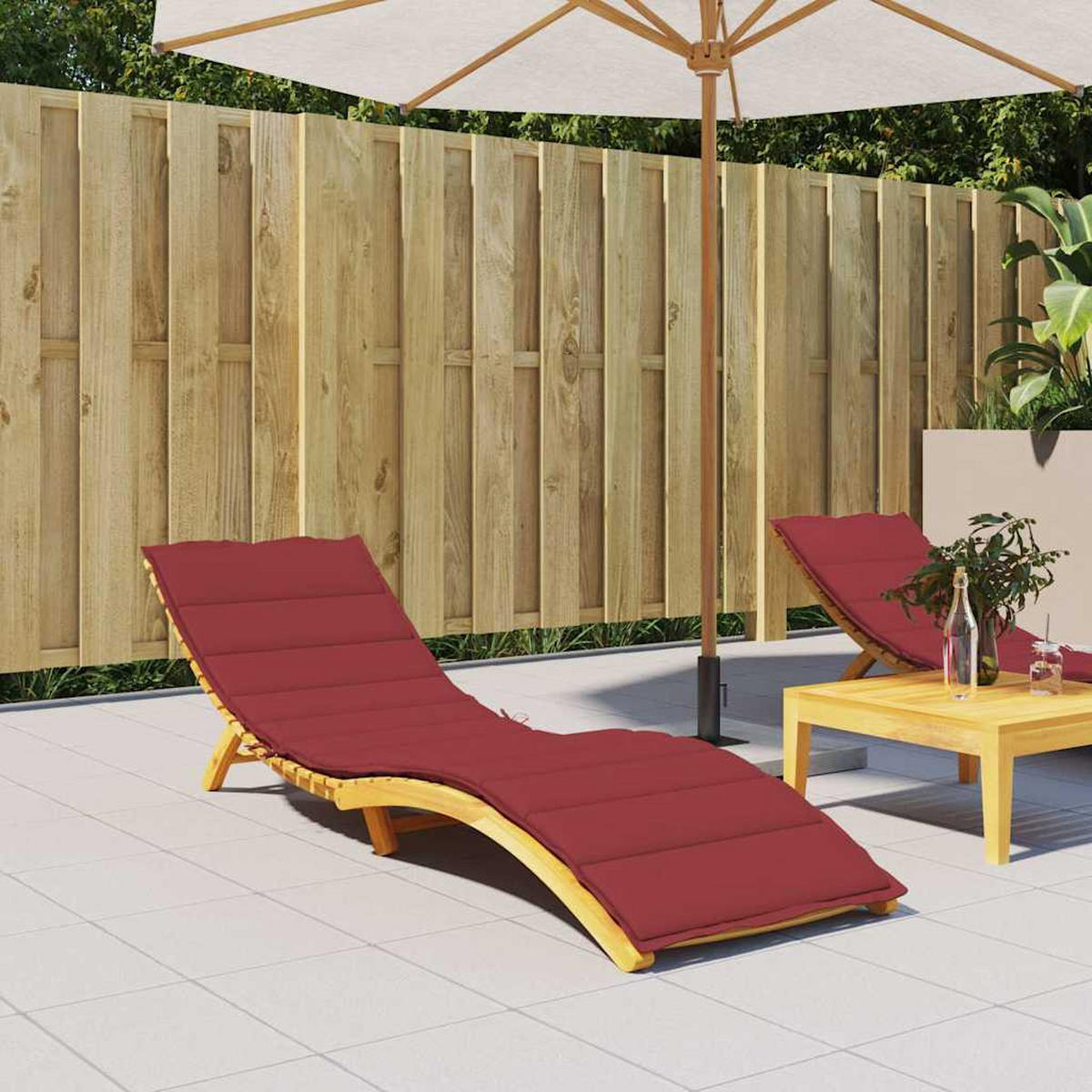 SONNENLIEGEN-AUFLAGE Weinrot 200/60/3 Cm Oxford-Gewebe - Weinrot, Textil (60/3/200cm) - vidaXL