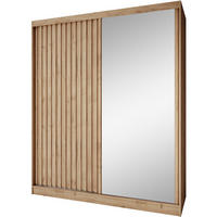 SCHWEBETÜRENSCHRANK Donatello 180/205/60 2-türig eiche Artisan mit Spiegel - Eiche Artisan, Holzwerkstoff (180/205/60cm) - Beautysofa