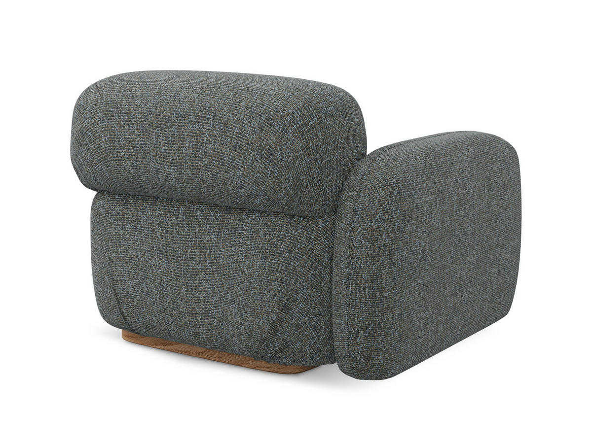 SOFAELEMENT Links Strukturstoff Stoff Grau - Dunkelgrau/Braun, Holz/Textil (95/73/95cm) - Makamii