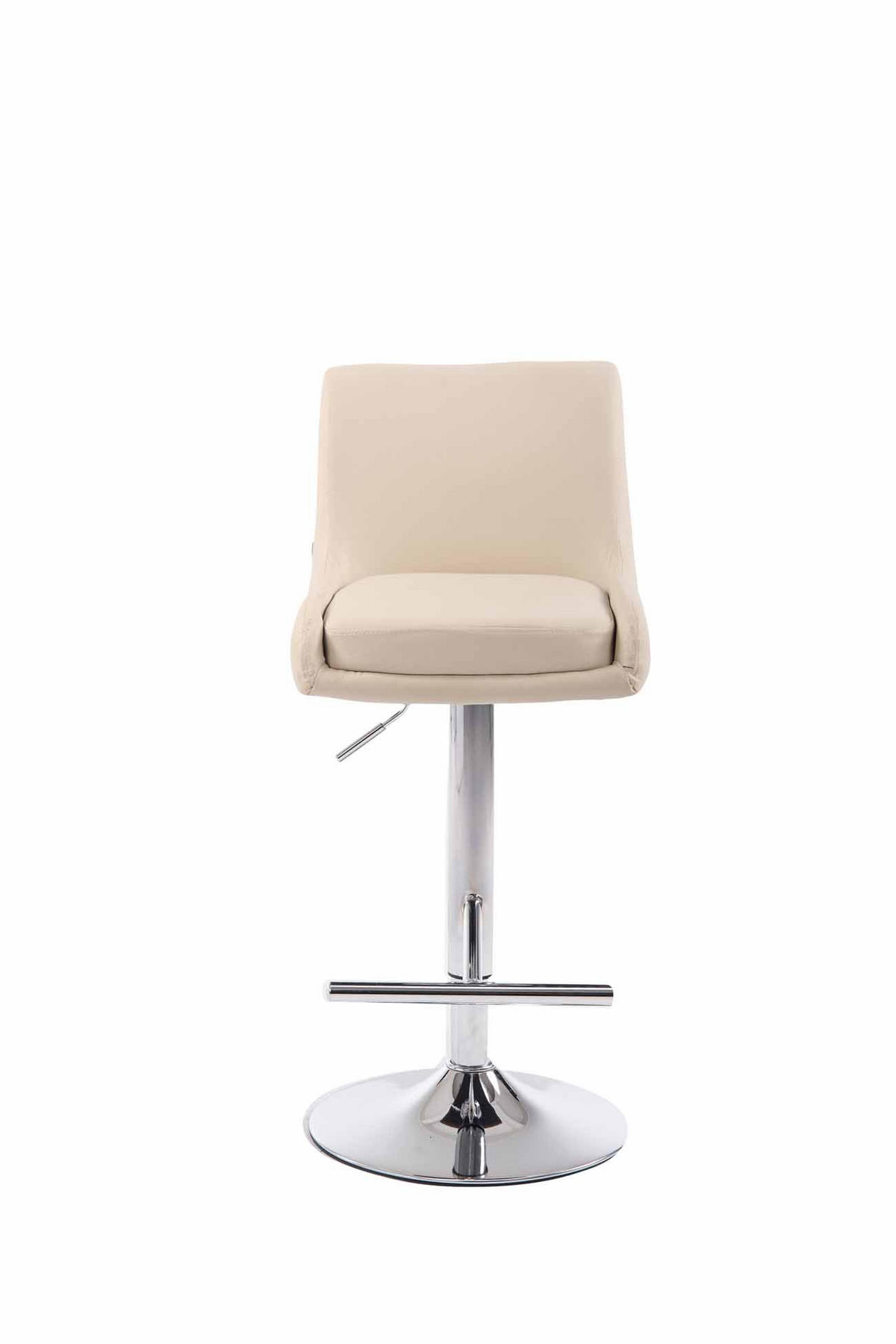 BARHOCKER Lederlook creme - Chromfarben/Creme, Textil/Metall (43/90/50cm) - CLP