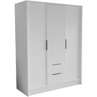 DREHTÜRENSCHRANK Niko 150/51/200 cm weiß - Schwarz/Weiß, Holzwerkstoff (150/200/51cm) - Beautysofa
