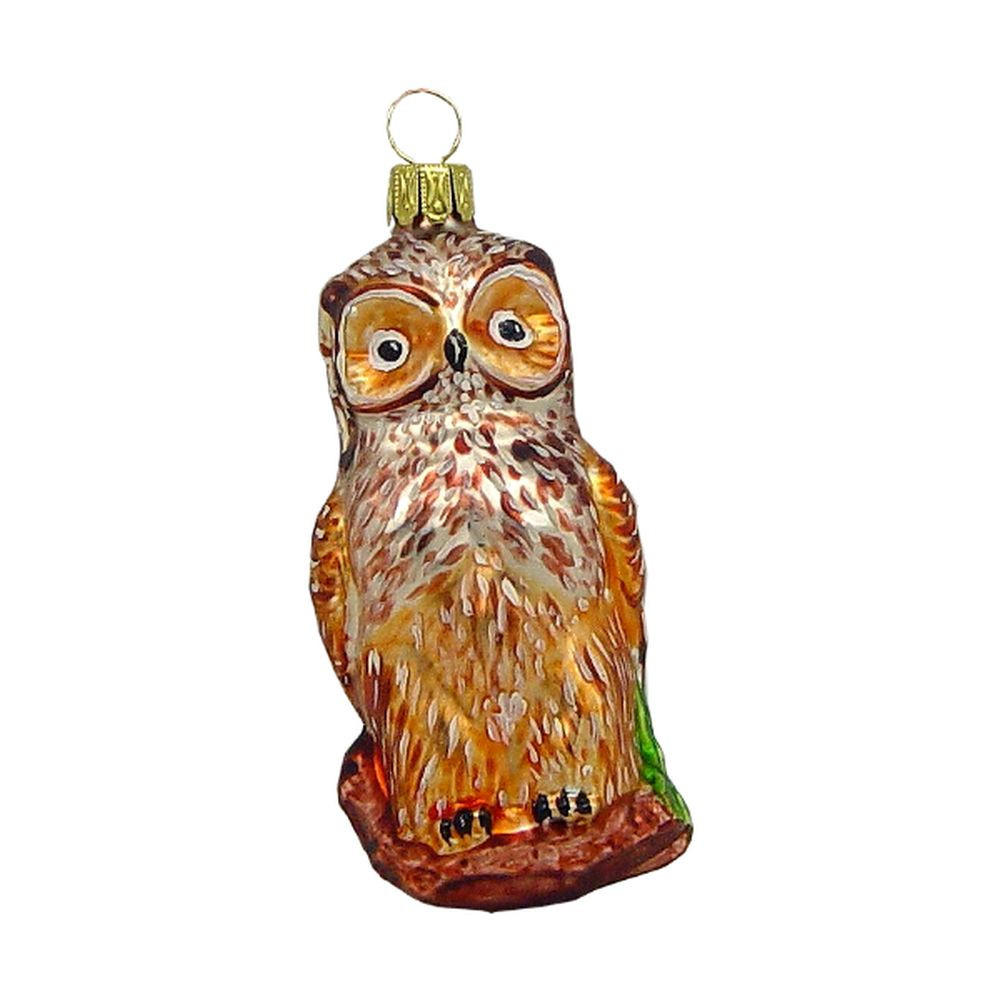 CHRISTBAUMSCHMUCK Kleine Eule auf dem Ast 10 cm - Multicolor, Metall (0.1/10/0.1cm)