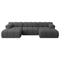 WOHNLANDSCHAFT modulares Sofa Tesso-U1 - 285x160x70 cm Grau Bouclé - Grau, Holzwerkstoff/Textil (285/70/160cm) - ALTDECOR
