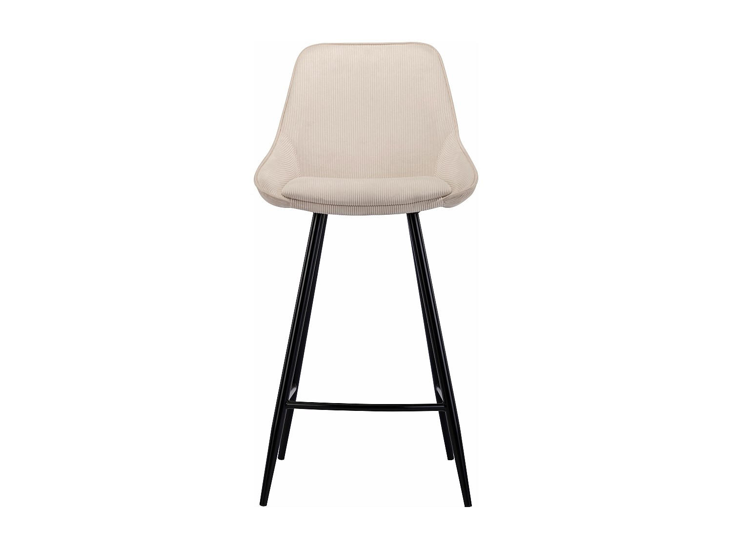 BARHOCKER - 48 cmcm x 51 cmcm - Stoff, Samt - Cremefarben - MASURIE - Creme, Textil (48/99/51cm) - Vente-Unique