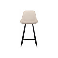 BARHOCKER - 48 cmcm x 51 cmcm - Stoff, Samt - Cremefarben - MASURIE - Creme, Textil (48/99/51cm) - Vente-Unique