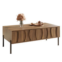 KLUBSKA miza, 105/55/41 cm, MDF in iverna plošča v naravni barvi z 2 predaloma - naravne barve, leseni material (105/55/41cm) - BEAOK