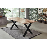 ESSTISCH FREDERIK - Beige/Schwarz, Holz/Metall (100/240/77cm) - SAM
