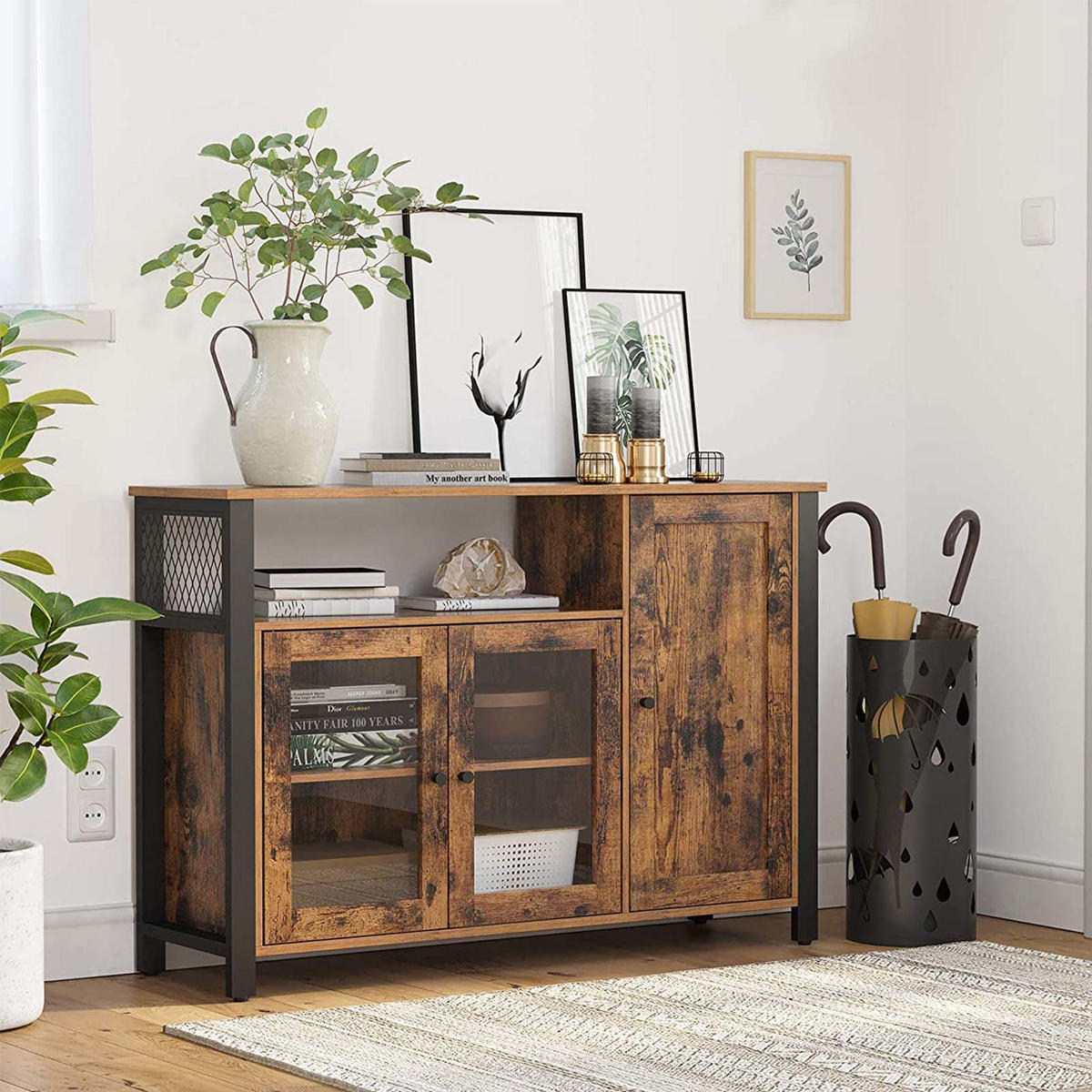 KÜCHENSCHRANK SIDEBOARD - Braun, Holzwerkstoff (33/75/110cm) - Hansiro