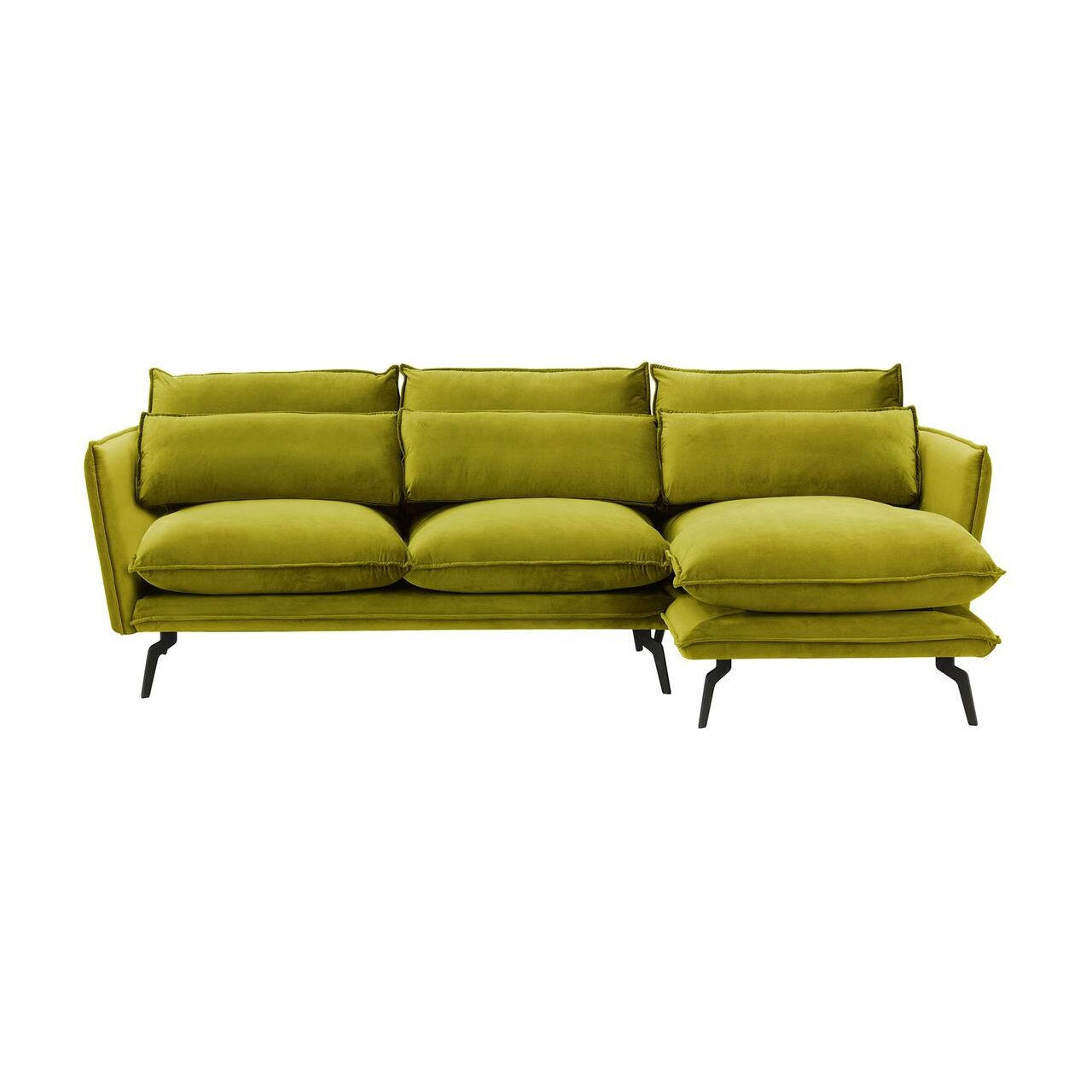 ECKSOFA Layla Rechts-Velluto 9 - Olivgrün, Holz/Textil (278/160cm)
