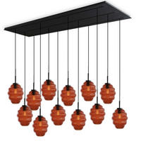 HÄNGELEUCHTE Echos 12-flammig Braun Ø 18cm - Schwarz/Braun, Glas (18/18/20cm) - s.luce