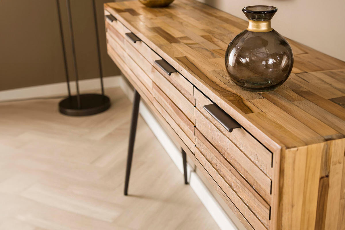 KONSOLENTISCH TICAR Holz - Schwarz/Braun, Holz (30/120/76cm) - KAWOLA
