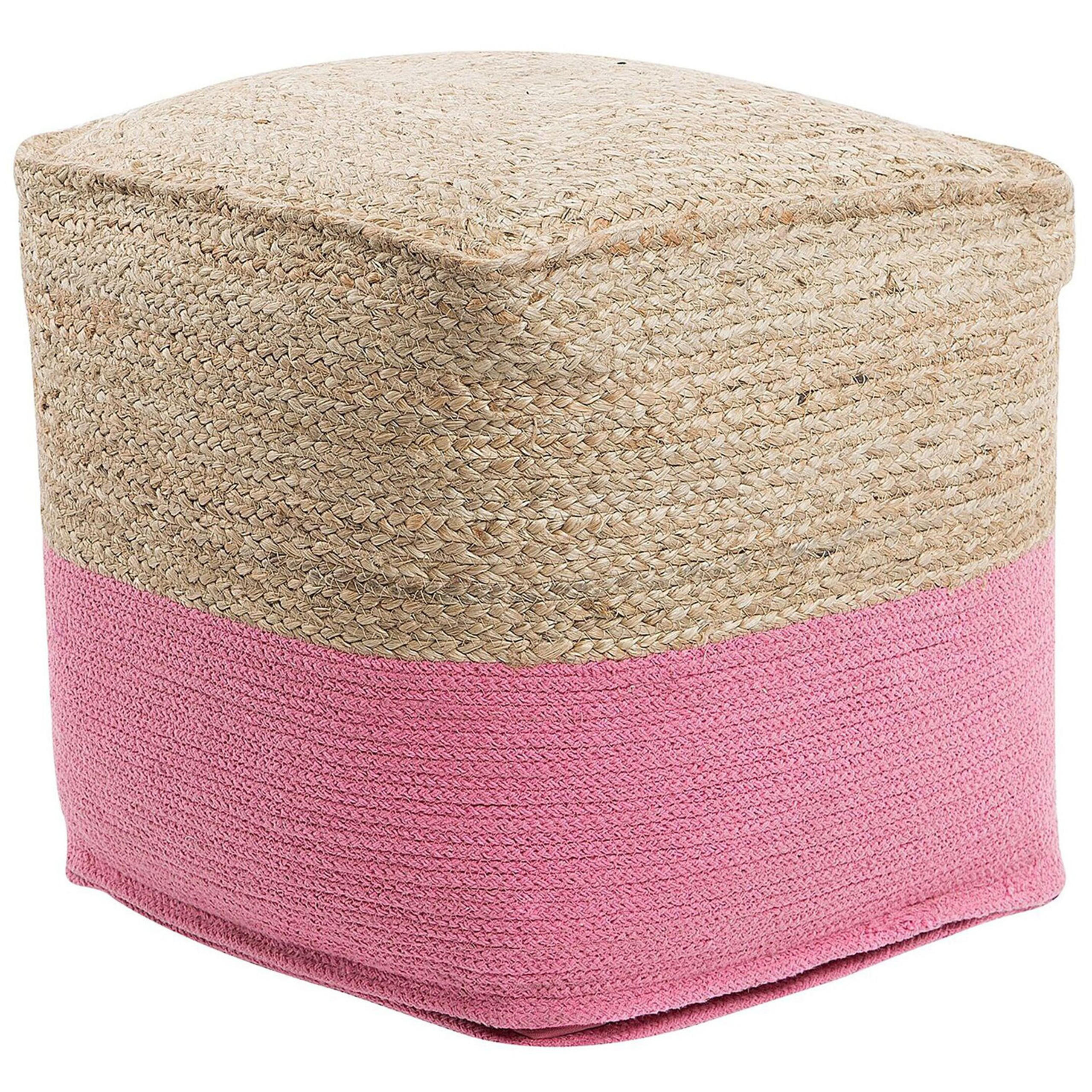 POUF Kirama 44/44/44 cm - Beige, Naturmaterialen (44/44/44cm) - Beliani