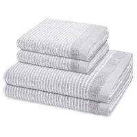 FROTTIERSET Stripes 4-teilig - Hellgrau, Textil (50/100cm) - Ross