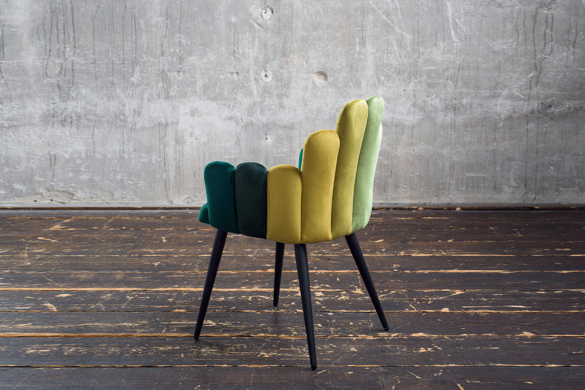ESSZIMMERSTUHL FREJA Grün Velvet - Schwarz/Grün, Kunststoff/Textil (58/85/56cm) - KAWOLA